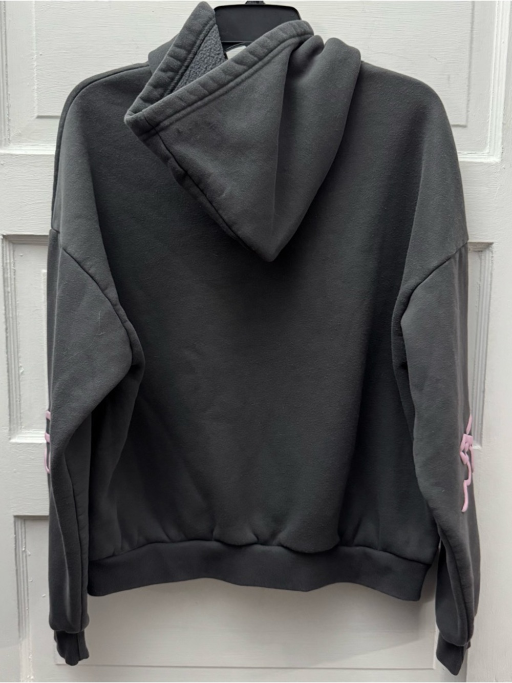 Edikted Bow Sleeve Hoodie Gray Large Coquette Aesthetic NOT XL - Picture 5 of 10
